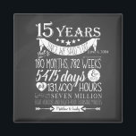 15. Hochzeitstag, Tafel, 15 Jahre Magnet<br><div class="desc">Feiern Sie Ihre Liebe mit unserem eleganten Hochzeitstag. Diese Schilder eignen sich hervorragend, um Meilensteine zu markieren und eine besondere Touch hinzuzufügen. Sie sind ideal, um Ihre Feier zu unterstreichen, die Dekoration zu verbessern und hochgeschätzte Erinnerungen zu erfassen. Ihre Designs verbinden Eleganz mit persönlichem Charme und machen Ihren Jahrestag zu...</div>