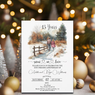 15. Hochzeitstag Winterlandschaft Romantik Einladung