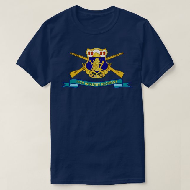 15. Infanterie-Regiment DUI w Br Ribbon X T-Shirt (Design vorne)