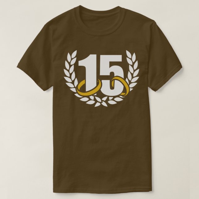 15 Jahre 15. Hochzeitstag T-Shirt (Design vorne)