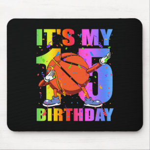 15 Jahre alt 15. Basketball Geburtstagsparty Thema Mousepad