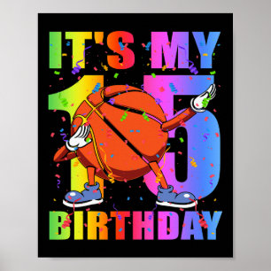 15 Jahre alt 15. Bysketbyll Geburtstagsparty Thema Poster