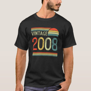 15 Jahre alt Vintag 2008 Gebilde 2008 15. Geburtst T-Shirt