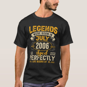 15 Jahre alt - Vintag Juli 2006 15. Geburtstag T-Shirt