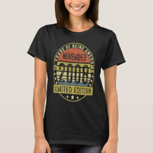 15 Jahre alt Vintage November 2008 15. Geburtstag T-Shirt