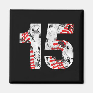 15 Jahre alte Geschenke Nr. 15 Baseball 15. Geburt Magnet