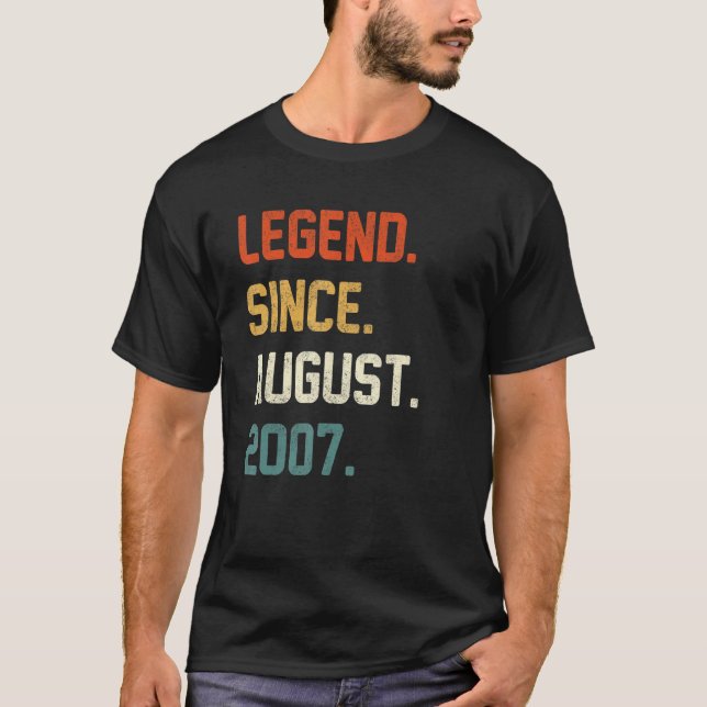 15 Jahre alte Legende seit August 2007 15. Geburts T-Shirt (Vorderseite)