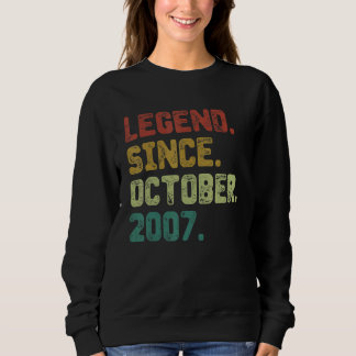 15 Jahre alte Legende Seit Oktober 2007 15. Geburt Sweatshirt
