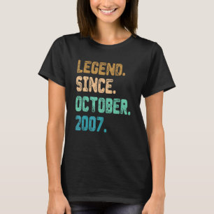 15 Jahre alte Legende Seit Oktober 2007 15. Geburt T-Shirt