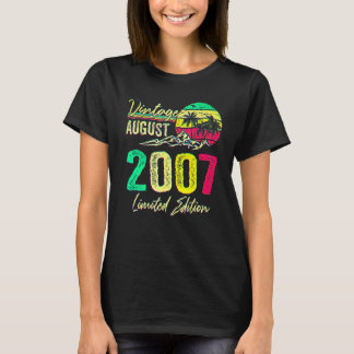 15 Jahre alte Vintage August 2007  15. Geburtstag T-Shirt