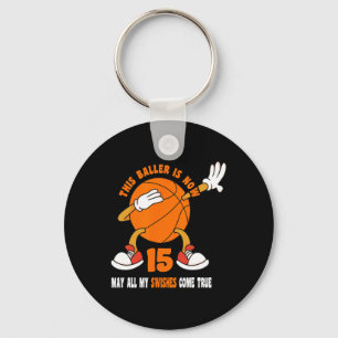 15 Jahre Altes Glück 15. Geburtstag Basketball 15. Schlüsselanhänger