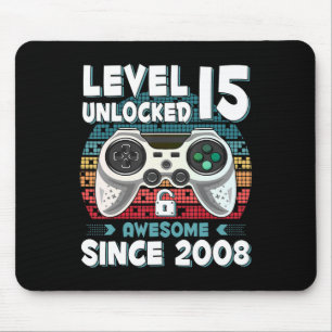 15 Jahre BDay Son Boy Fun Gamer 15. 15. Geburtstag Mousepad