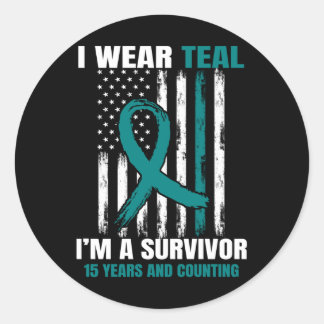15 Jahre Ovarialkarzinom - Überlebende Geschenke A Runder Aufkleber