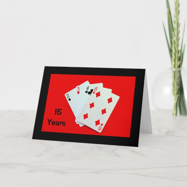 15 Jahre sind ein großer Deal! Jubiläumskarte Karte (Vorderseite)