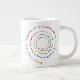 15 Jahre Sobriety Slogan Spiral Riesenkaffee Jumbo-Tasse
