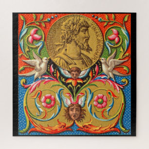 15. Jahrhundert Print Caesar Vögel Blume etc. Puzzle