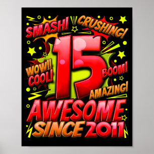 15-jährig für Jungen 15. Geburtstag Junge 15-jähri Poster