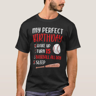 15-jährige Baseball Geburtstagsparty 15. Boy Fifte T-Shirt