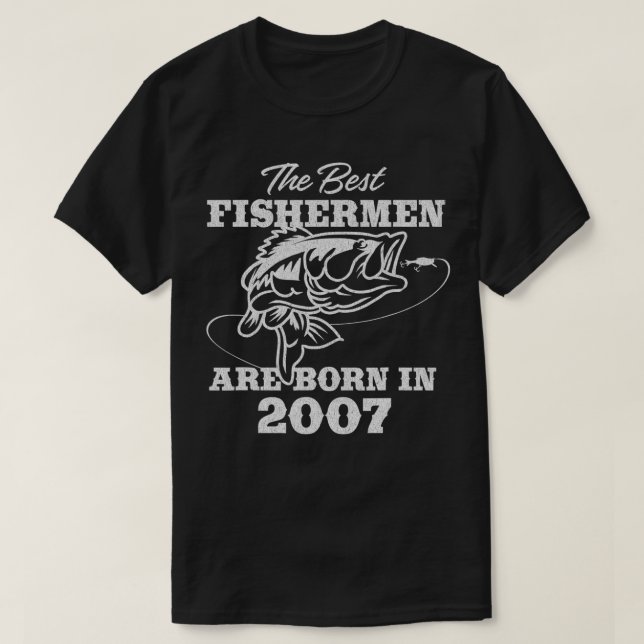 15-jähriger Fisherman Fishing 2007 15. Geburtstag T-Shirt (Design vorne)