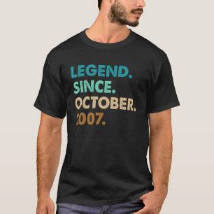 15-jähriger Legende seit Oktober 2007 15. Geburts T-Shirt