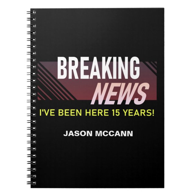 15-jähriges Arbeitsjubiläum 15. Angestelltenlaufze Notizblock (Vorderseite)