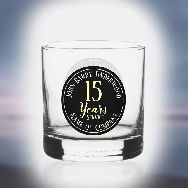 15-jähriges Erinnerungsunternehmen Whiskyglas (Von Creator hochgeladen)