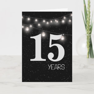 15. Jubiläum mit Leuchten und Sternen Karte