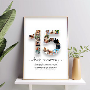 15. Jubiläums-Fotocollage-Poster Poster