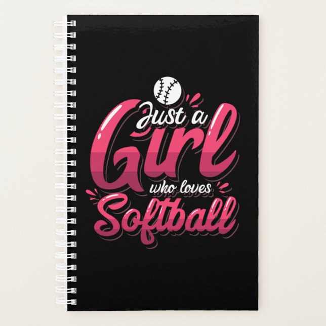 15.Just A Girl Who Loves Softball Planer (Vorderseite)
