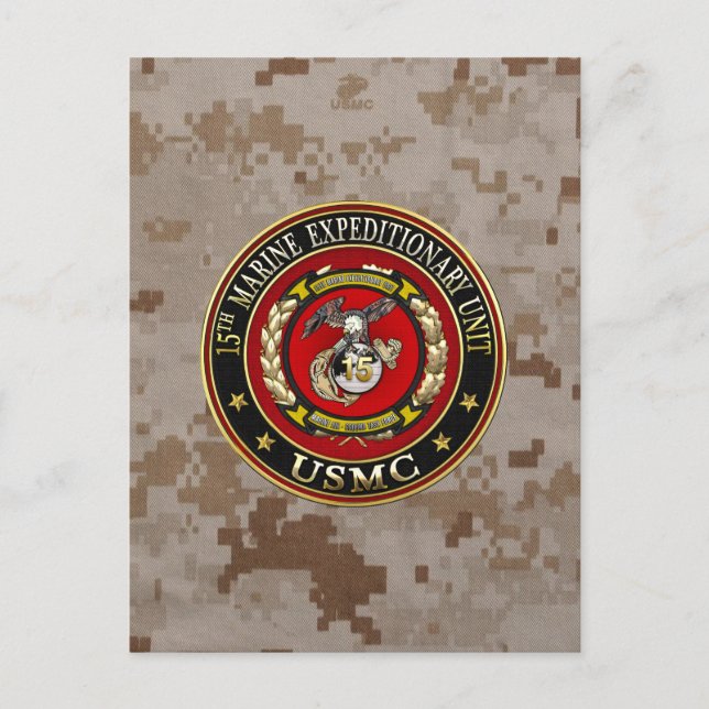 15. Marine Expeditionary Unit (15. MEU) [3D] Postkarte (Vorderseite)