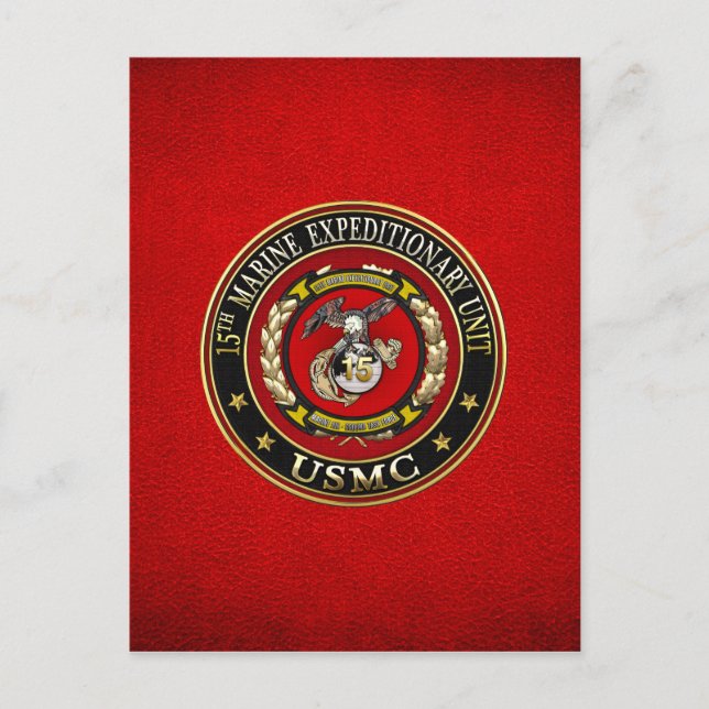 15. Marine Expeditionary Unit (15. MEU) [3D] Postkarte (Vorderseite)