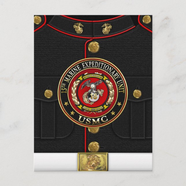 15. Marine Expeditionary Unit (15. MEU) [3D] Postkarte (Vorderseite)