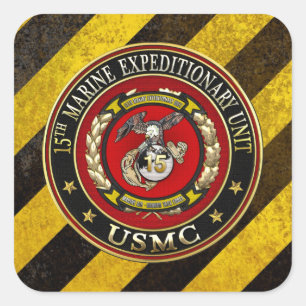 15. Marine Expeditionary Unit (15. MEU) [3D] Quadratischer Aufkleber