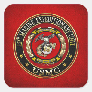 15. Marine Expeditionary Unit (15. MEU) [3D] Quadratischer Aufkleber