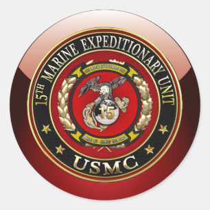 15. Marine Expeditionary Unit (15. MEU) [3D] Runder Aufkleber