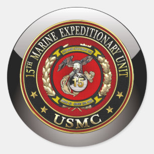 15. Marine Expeditionary Unit (15. MEU) [3D] Runder Aufkleber
