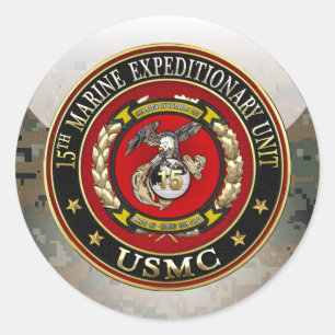 15. Marine Expeditionary Unit (15. MEU) [3D] Runder Aufkleber