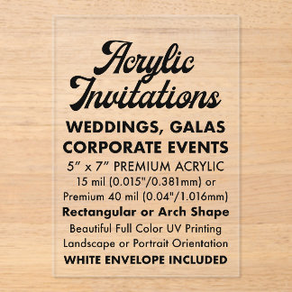 15 ml rechteckige, klare akryllische Aufforderung Acryleinladungen