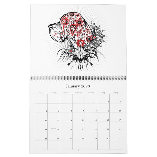 15 Monate Großer Dane-Kalender Kalender (Jan 2026)