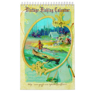 "15 Monats-Vintages Fischen " Kalender