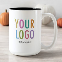 15 oz Black Inner Logo Tasse Individuelle Name Bus