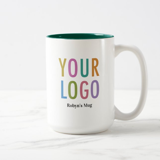 15 oz Green Inner Tasse Custom Logo Name Business (Rechts)