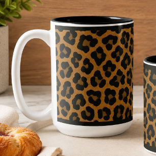 15 OZ. KAFFEE-TASSE - "LEOPARD PRINT" ZWEIFARBIGE TASSE