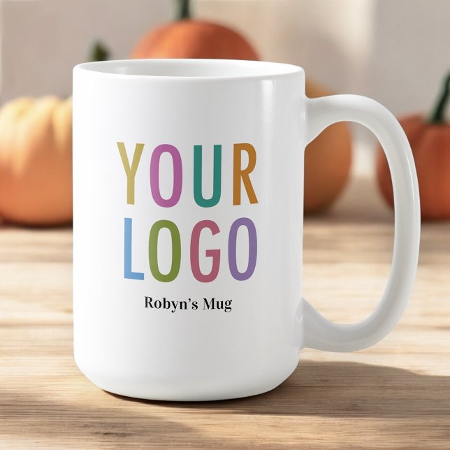 15 oz Logocoffee Tasse für Mitarbeiterwerbung (MISOOK White 15 oz Mug with Logo and Name)