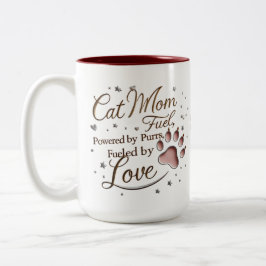 15 oz Mama Zwei-Tonen-Tasse - Niedliche Paws & Lie Zweifarbige Tasse