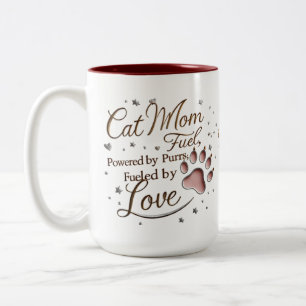 15 oz Mama Zwei-Tonen-Tasse - Niedliche Paws & Lie Zweifarbige Tasse