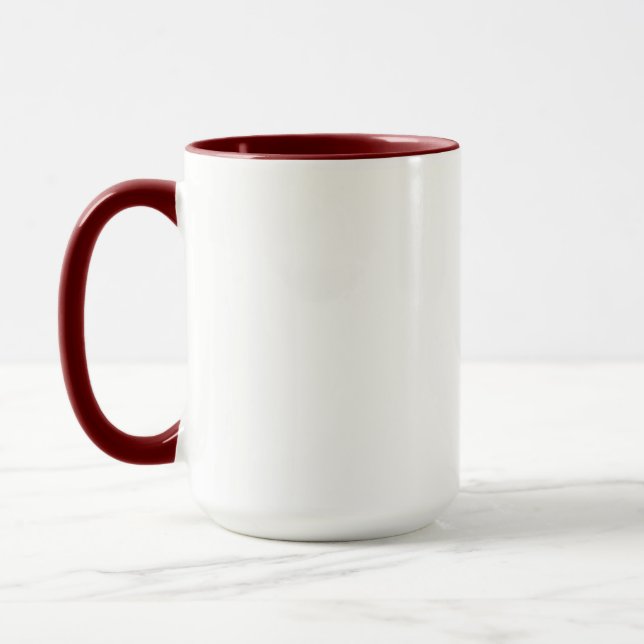 15 oz Maroon Accent Mug for Everyday Sips Tasse (Links)