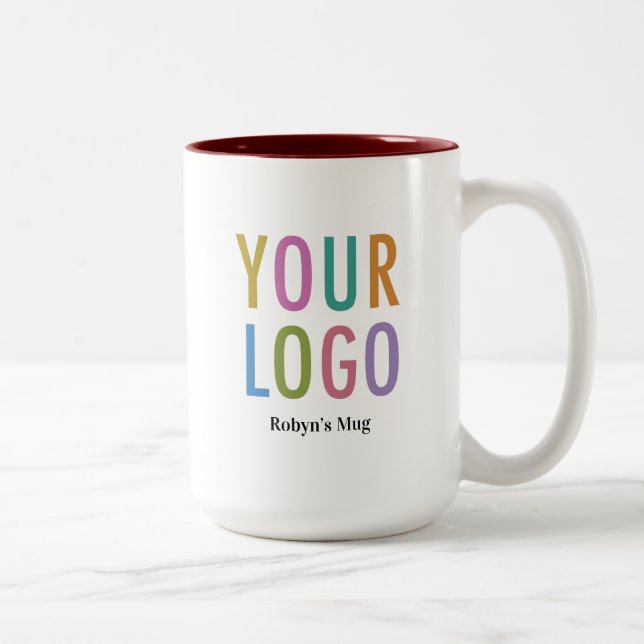 15 oz Maroon Inner Tasse Custom Logo Name Business (Rechts)
