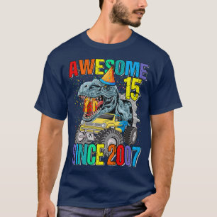 15 Phantastisch seit 2007 Dinosaurier Monster Truc T-Shirt