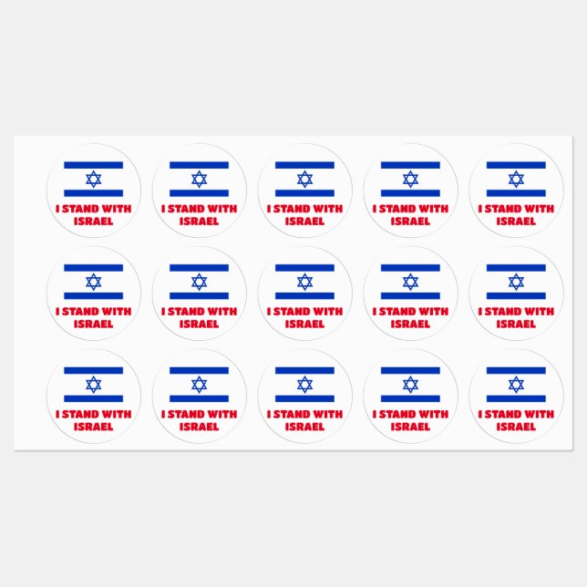 15 Pieces I Stand With Israel Sticker Labels (Blatt)